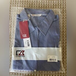 Cutter & Buck Women’s Long Sleeve Blue Button Down Shirt Large NWT